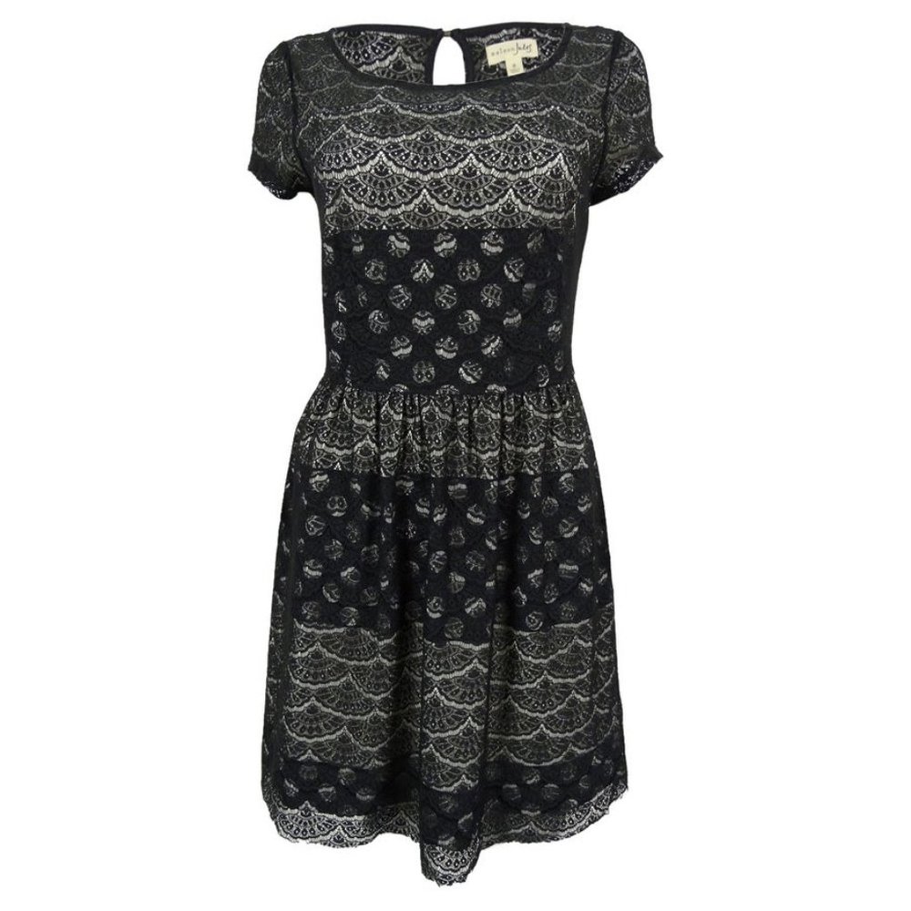 Maison Jules Women's Lace A-Line Dress - Black S